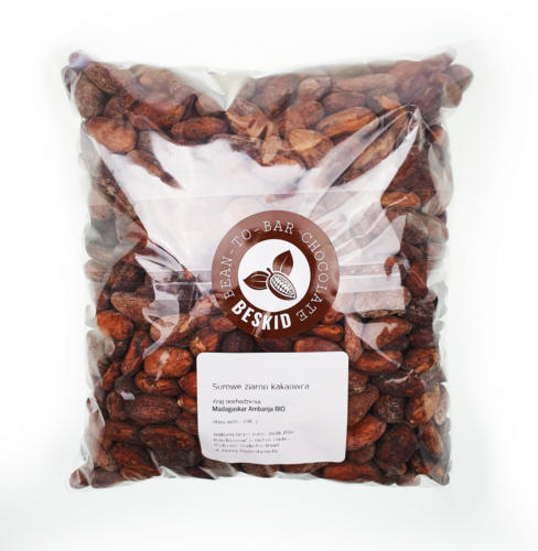 Surowe ziarna kakaowca Madagaskar Ambanja BIO 1 kg