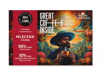 Czekolada mleczna 55% Mała Czarna z kawą