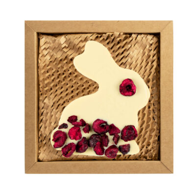 Zając z czekolady białej z wiśnią 100g