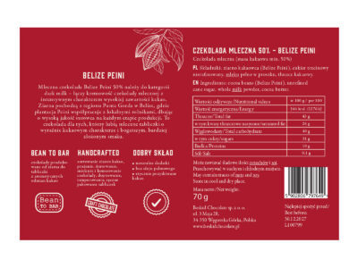 Czekolada mleczna Belize Peini 50% - obrazek 3