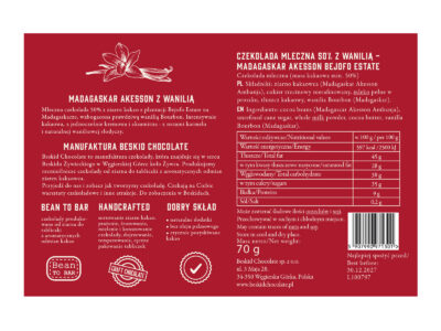 Czekolada mleczna Madagaskar 50% z wanilią - obrazek 3