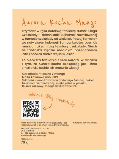 Czekolada mleczna 60% Aurora kocha mango - obrazek 3