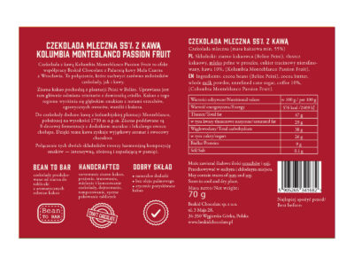 Czekolada mleczna 55% Mała Czarna z kawą - obrazek 4