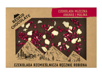 Czekolada mleczna z ananasem i maliną