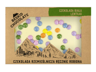 Czekolada biała z lentilkami